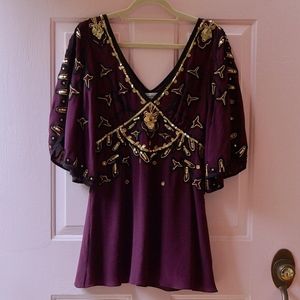 Temperley Silk Sequin Blouse / Mini Dress